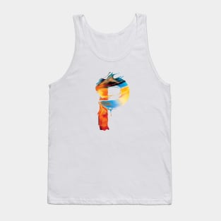 Colorful Painted Initial Letter P Tank Top